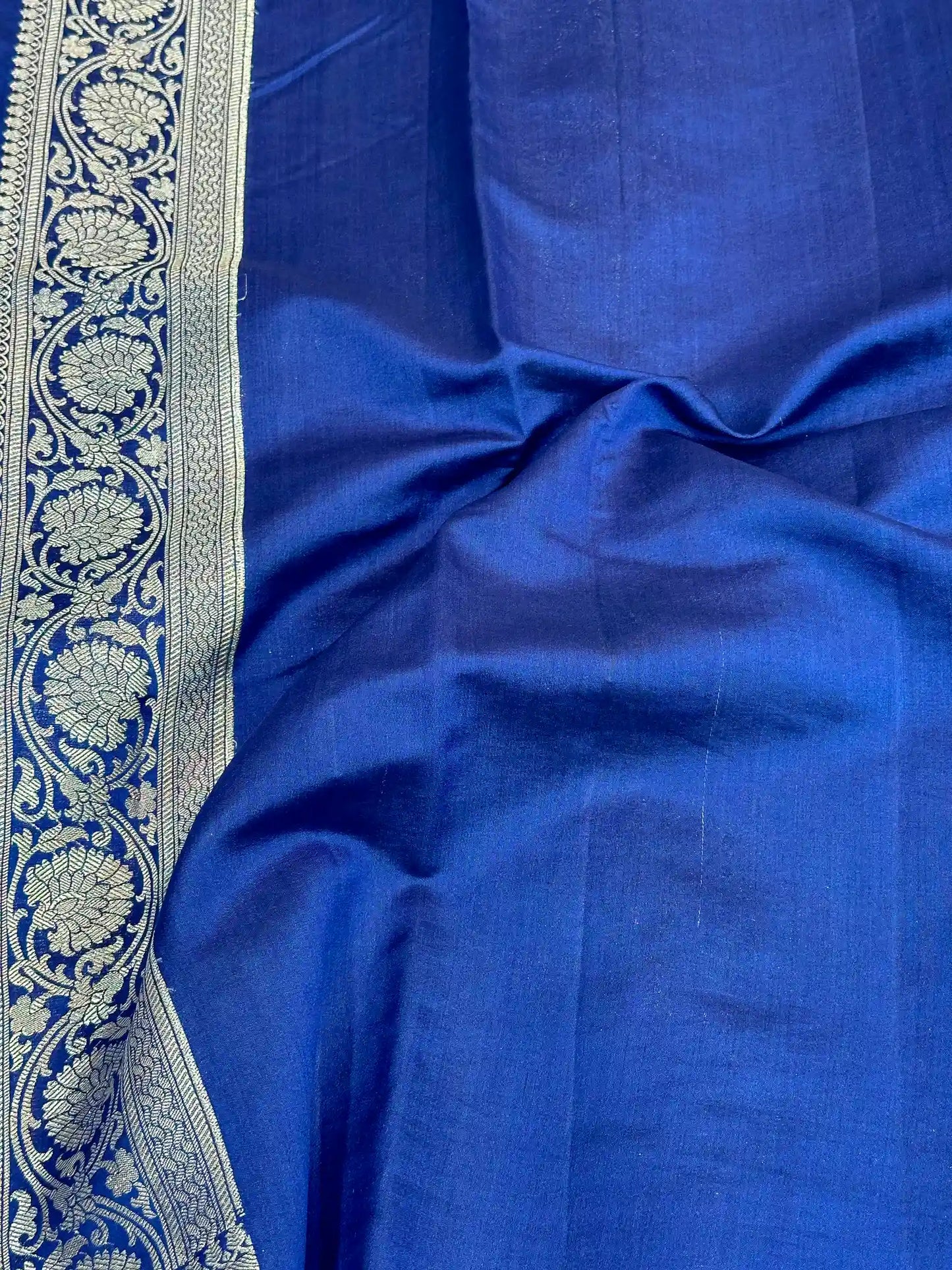 Astros Navy Blue Intricate Meenakari Chiniya Silk Banarasi Saree