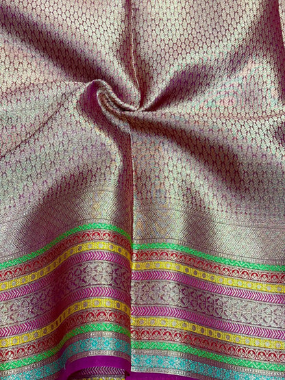 Majenta Pure Tissue Silk Banarasi Saree