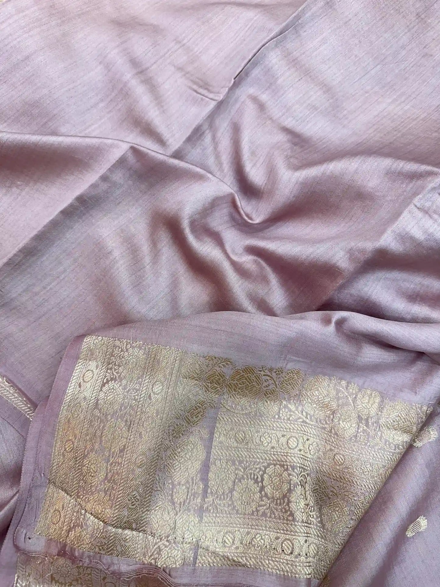 Mauve Shade Pure Chiniya Silk Saree