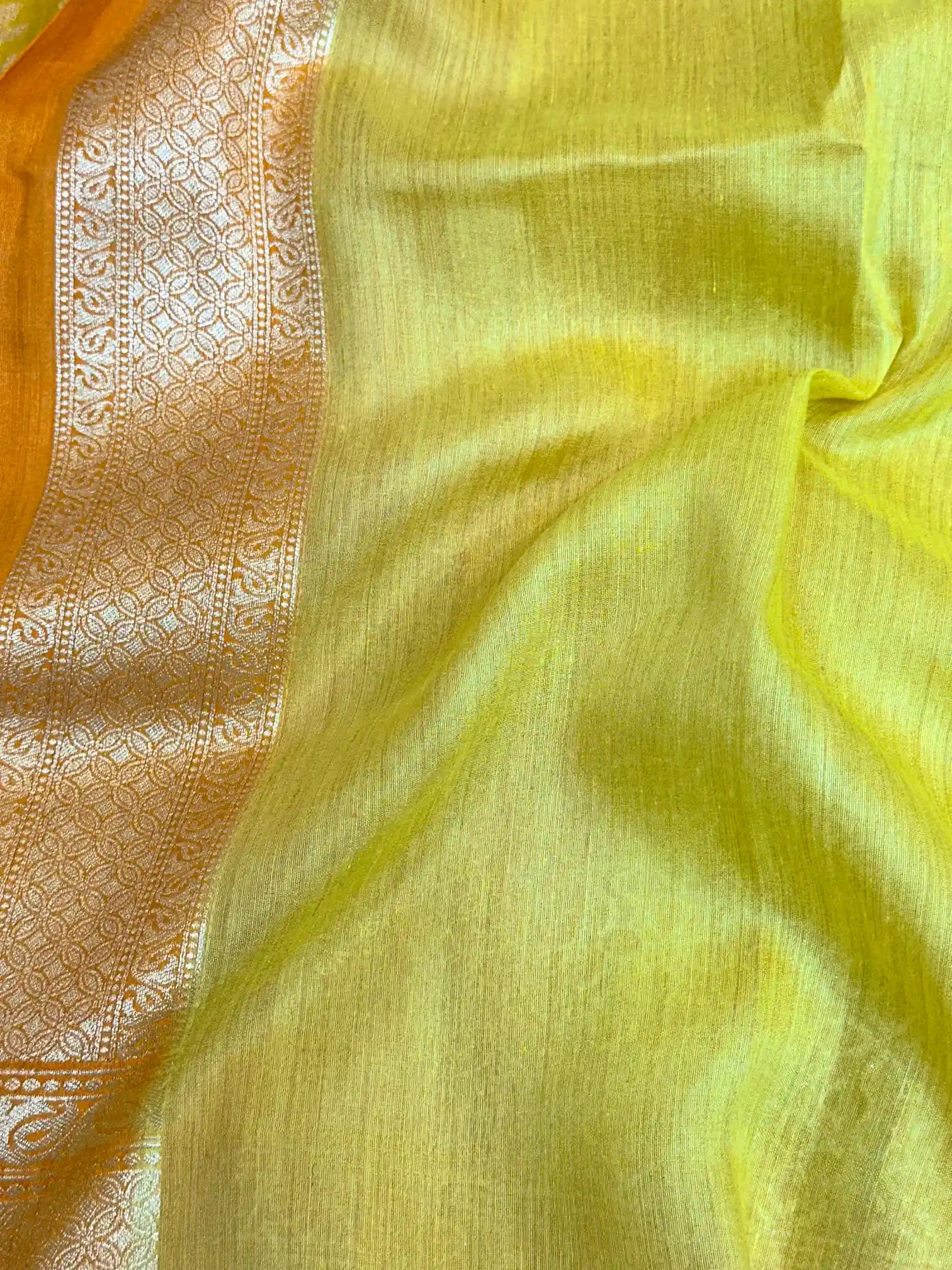 Rangkat Handbrush Dyed Munga Silk Banarasi Saree